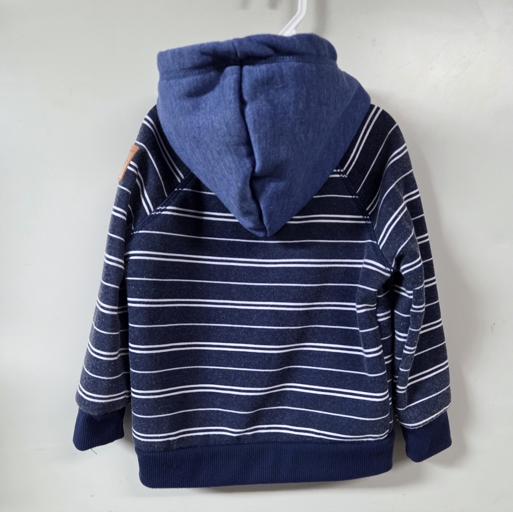7 For All Mankind Navy Blue Striped Kids Hoodie - Picture 5 of 7